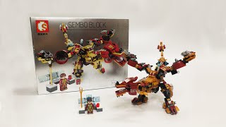 Lego Sembo Block 60021 Mk 42 Iron Man Hulkbuster Mecha Building Dragon Mode