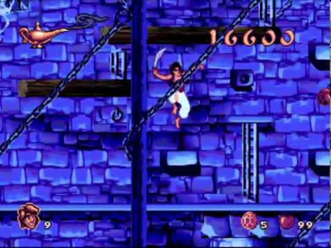 Sega Genesis] - Aladdin - Level 4 - Sultan's Dungeon - YouTube