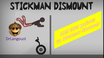 Stickman Dismounting replay: 229 359 points in Meteor Shower