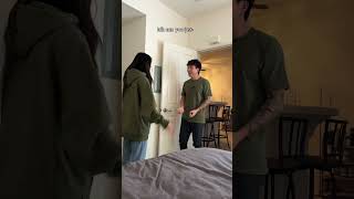 He was so surprised there's a rope attached to it 🤭 #couple #couplecomedy #shorts #prank