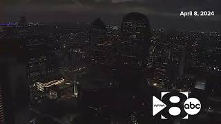 Total Solar Eclipse: Bird's eye view of the moment Downtown Dallas went dark during totality
