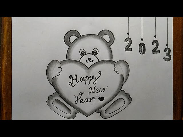 New Year Drawing || Pencil Drawing For New Year || Pencil Sketching | Pencil  sketch, New year's drawings, Drawing sketches