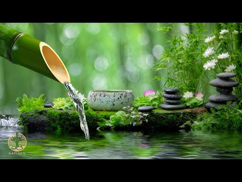 Sleeping Music for Deep Sleeping 😴 Bamboo Water Sound and Soothing Music, Stress Relief, Meditation