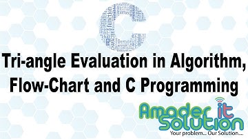 Area of Triangle Evaluation in Algorithm, Flow-chart and C programming in Bangla