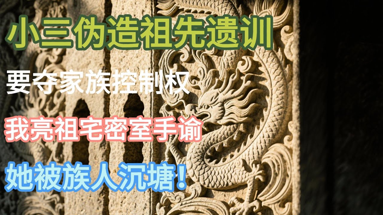 小三伪造祖先遗训要夺家族控制权，我亮祖宅密室手谕，她被族人沉塘！