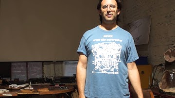 2/3 Jesse Vincent from Keyboard.io shows Model01 keyboard at synHAK