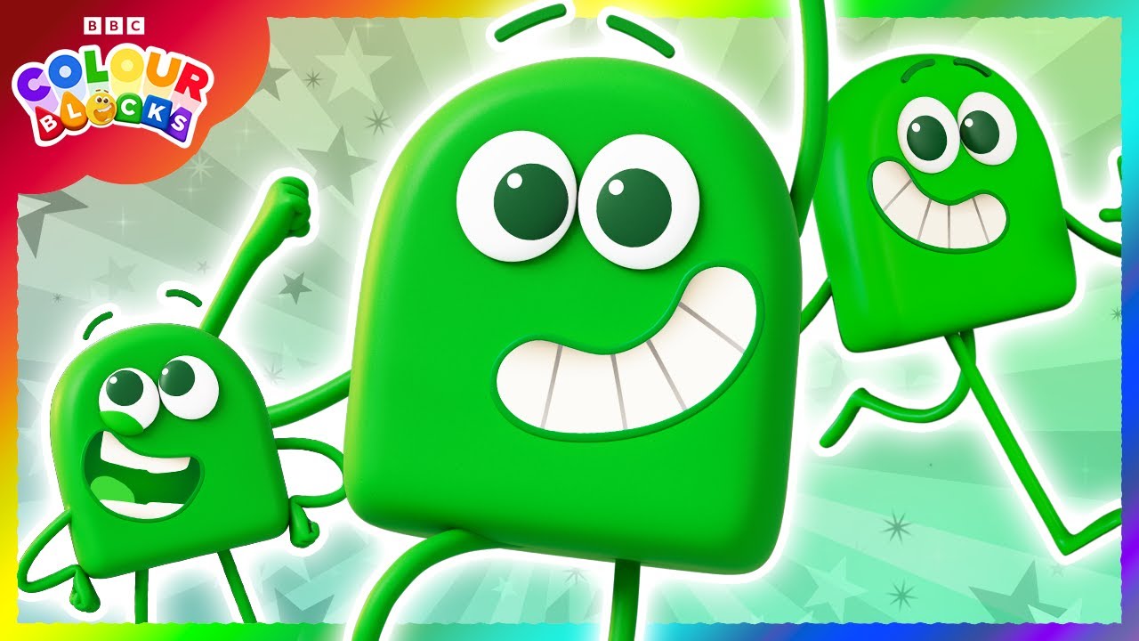 Vai, vai, vai com a VERDE! | Crianças aprendem as cores | Colourblocks