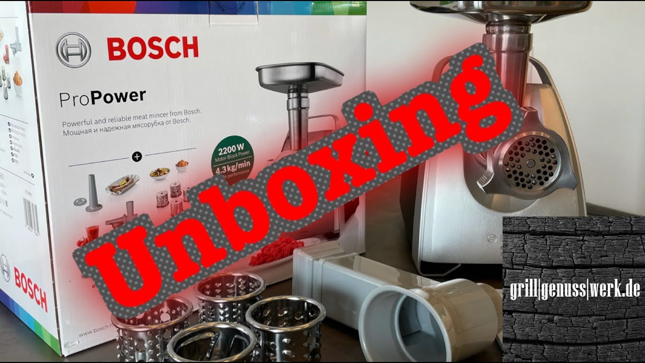 1) Power Bosch Unboxing YouTube - - Pro Fleischwolf 68660 MFW (Teil