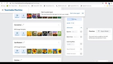 Deep learning with tensorflow and teachable machine