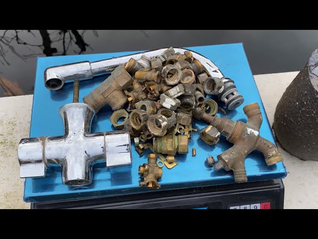 Melting brass ammo casings into ingots 