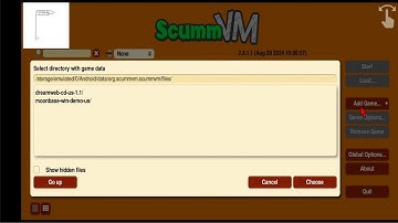 How to choose game paths for ScummVM 2.8.1.1 on Android 13