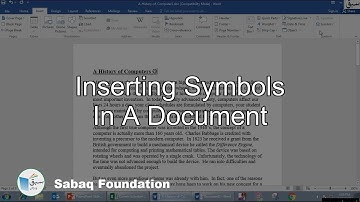 Inserting symbols in a document, Computer Science Lecture | Sabaq.pk