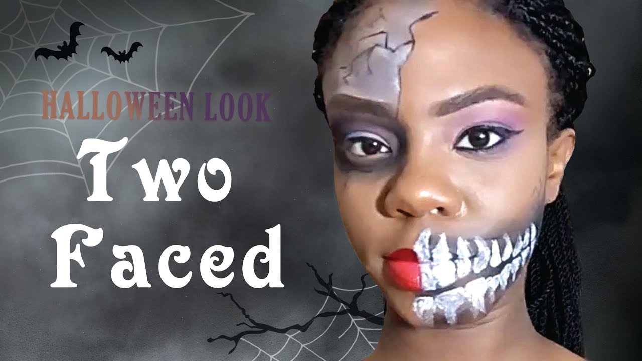 Halloween Two Faced Look Makeup Tutorial