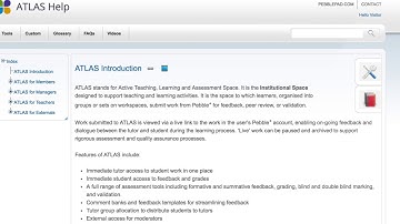 Introduction to ATLAS in PebblePad