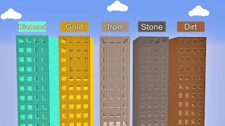Minecraft Skyscr Dirt Vs Stone Vs Iron Vs D Vs Diamond