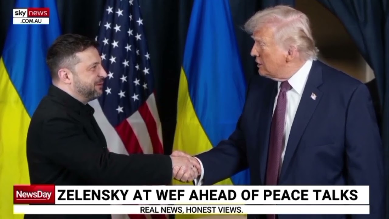 Zelensky speaks at World Economic Forum ahead of trilateral peace talks 