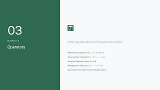 Python Course: Operators & Conditional Statements (Lecture 2)