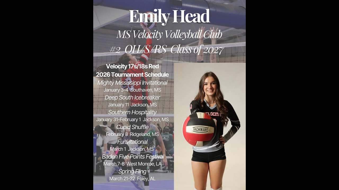Emily Rothman Volleyball Emily Head #2 - 2026 Velocity Volleyball Club Season as of January 25 ...