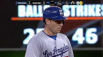 LAD@MIA: A.J. Ellis pads the lead with an RBI double