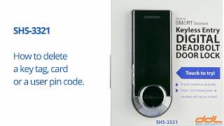 Samsung SHS-3321 How to delete a key tag card or a used pin code
