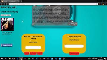 Spotify , Musixmatch & Facebook APIs