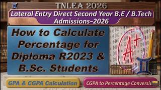 TNLEA 2026 || How to Calculate Percentage for Diploma R2023 & B.Sc. Students || GPA & CGPA to % screenshot 5