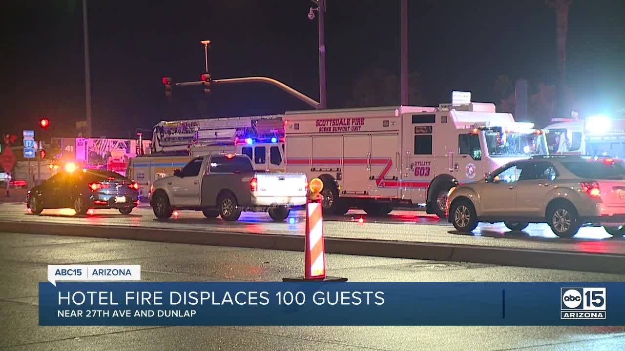100 guests displaced after electrical fire at hotel near I-17 and ...