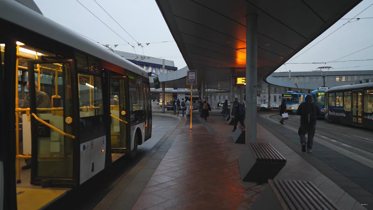 Czech Republic, Ostrava, trolleybus 102 ride from Husův sad to Hlavní nádraží