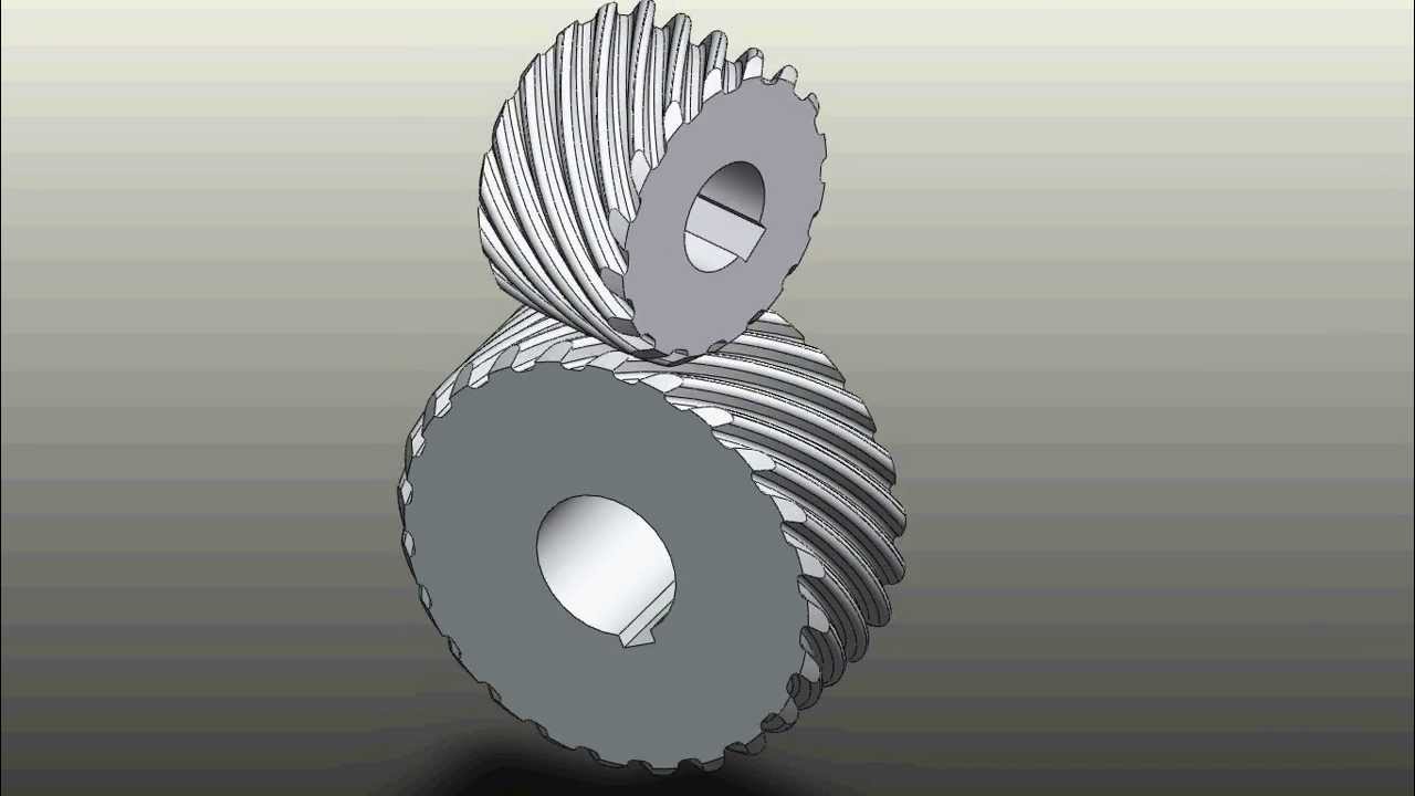 Spiral Gear animation in SolidWorks 2012 - YouTube