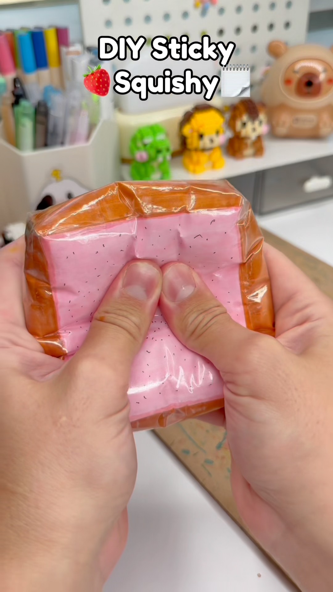 🍓DIY Paper Sticky Squishy🫧!? #diysquishy #papercraft #cutecrafts