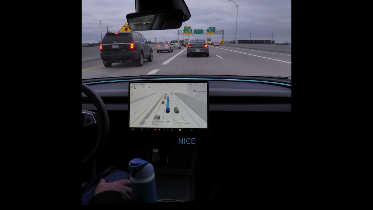 Tesla FSD v13.2.1 Handles Busy Highway Interchange Like A Boss