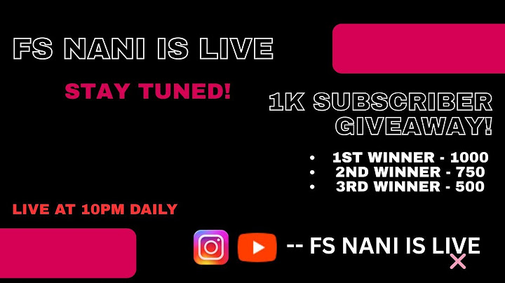 LIVE NOW: BGMI FS NANI IS LIVE!  1K SUBSCRIBER GIVEAWAY! PRIZES
