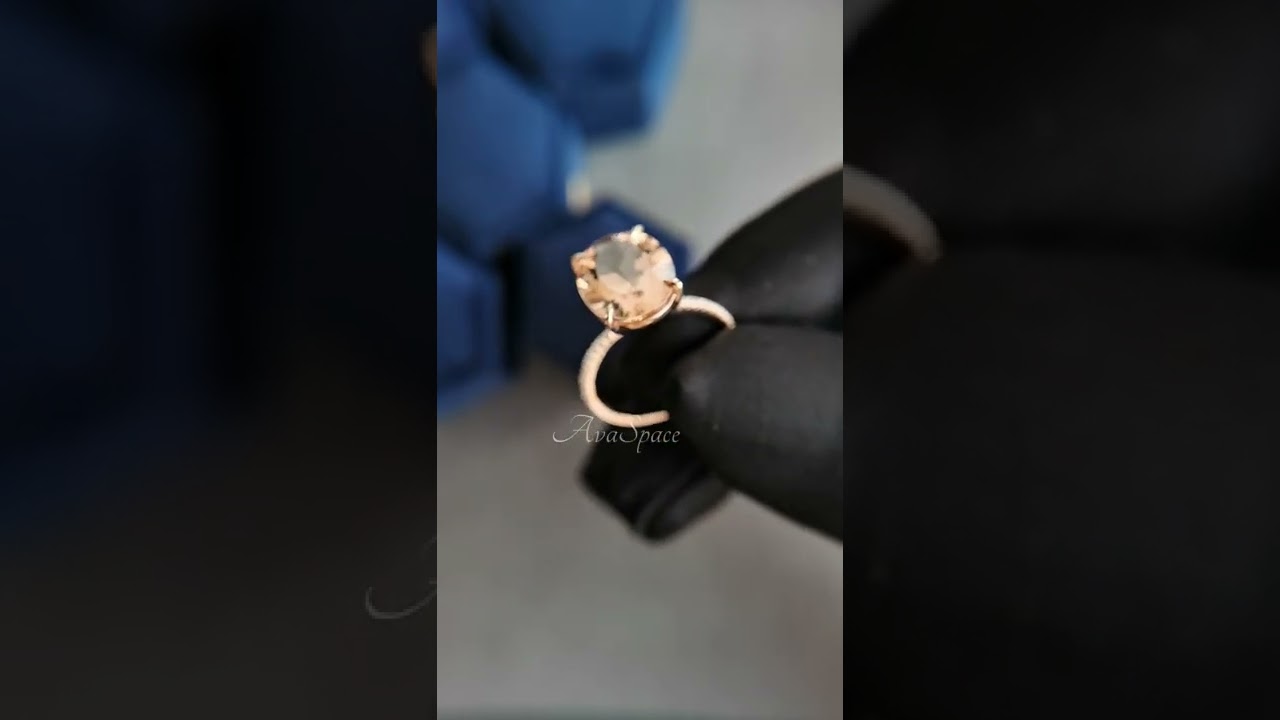 Morganite Engagement Ring For Eva, 10x13mm Oval Shape, From AvaSpace