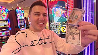 I put $100 in the NEW FRANK SINATRA Slot machine in Las Vegas