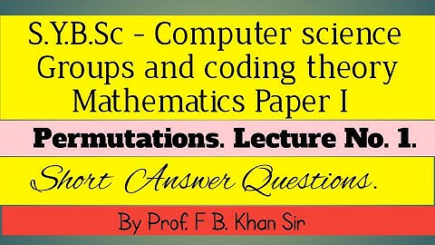 Permutations, Groups and Coding Theory,