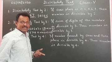 Class:- 5, Mathematics: Divisibility Test By Manoj Prasad Karn.