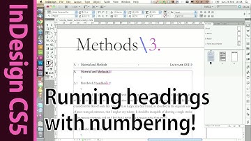 Indesign Header / Running Headline with Numbering (CS5)