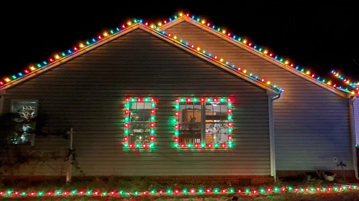 Wrapping windows with Tru-Tone bulbs: Christmas lights install