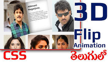 Amazing 3D Flip Animation using CSS In Telugu || RSK Helpline