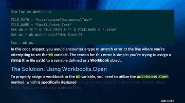 Resolving the VBA Type Mismatch Error When Defining Workbook Name