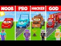 Minecraft MCQUEEN SPORT CAR BUILD CHALLENGE - NOOB vs PRO vs HACKER vs GOD / Animation