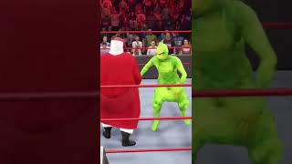 “The Grinch” gives “Santa Claus” Attitude Adjustment” WWE2K22 Holiday Match screenshot 5