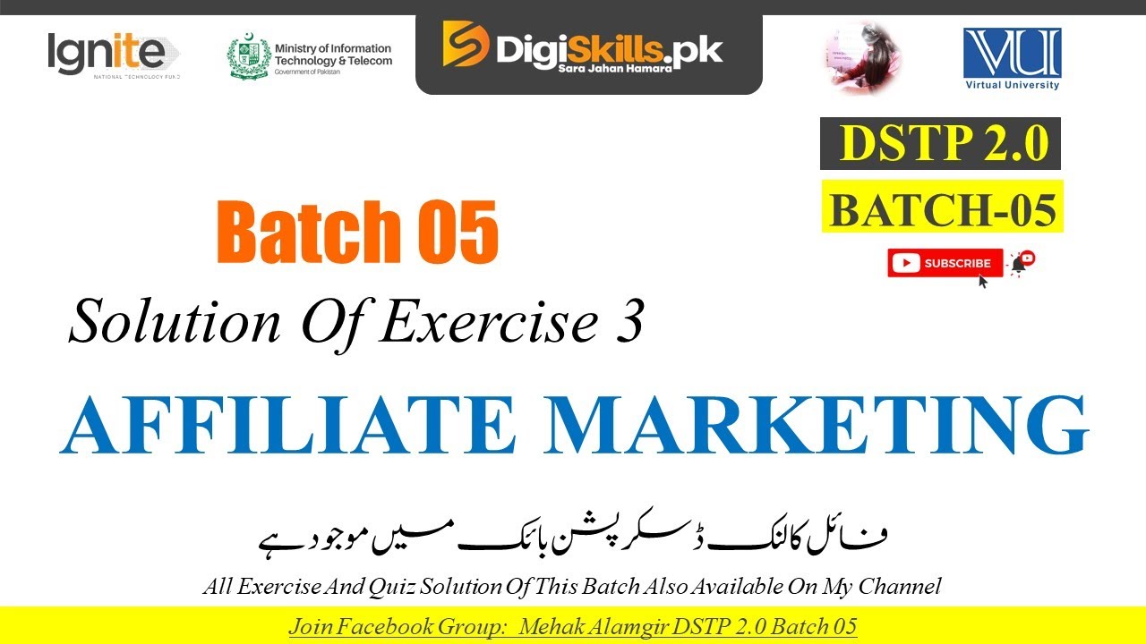 affiliate marketing exercise 3 batch 05 | dstp 2.0 batch 05 affiliated marketing exercise 3 solution