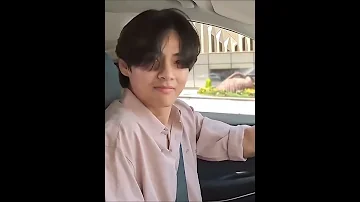 Taehyung vibing at car "About damn time" song by Lizzo #taehyung #taetae #bts #btsv