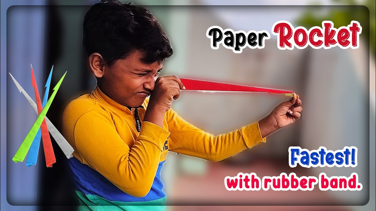 Fastest Paper Rocket with Rubber Band | How to Make Paper Rocket | Fast ...