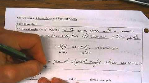 Geometry Linear Pairs and Vertical Angles Day 2 Part 1