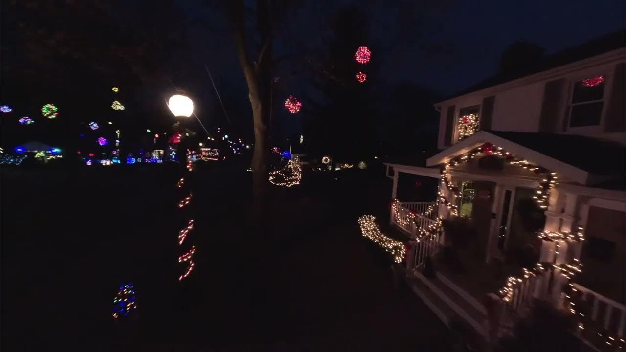 Santa Fly through Sherman Woods Christmas Lights of Port Huron Michigan