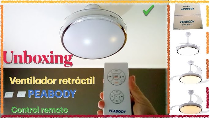 VENTILADOR DE TECHO INTELIGENTE CON PALETAS RETRACTILES Y CONTROL REMOTO  PEABODY