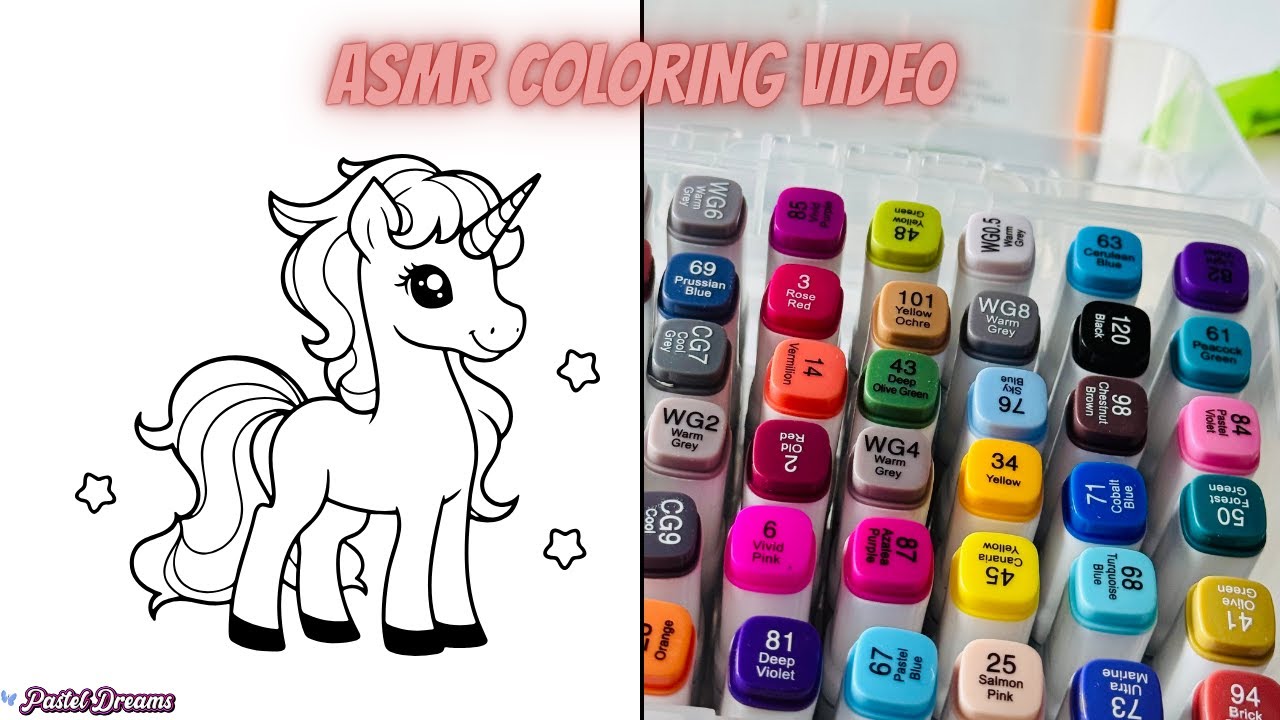Relaxing and satisfying coloring video | ASMR Coloring my own coloring book