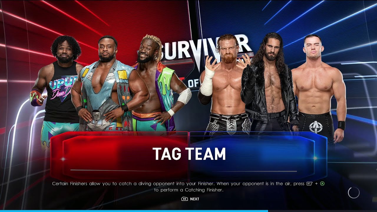 WWE 2K22 6 Man Tag Team Elimination Match Gameplay